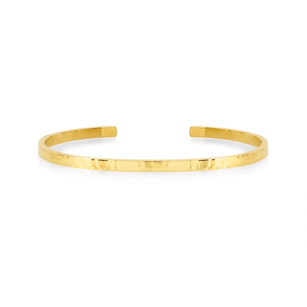 Jennifer Meyer Hammered Ellen Cuff in 18K Yellow Gold | Fine Bracelets | Coveti