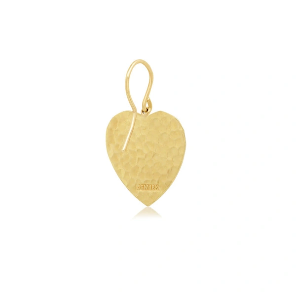 Jennifer Meyer Hammered Heart Earrings in 18K Yellow Gold | Fine Earrings | Coveti