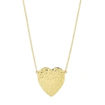 Jennifer Meyer Hammered Heart Necklace in 18K Yellow Gold | Fine Necklaces | Coveti