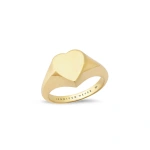 Jennifer Meyer Heart Signet Ring in 18K Yellow Gold | Fine Rings | Coveti