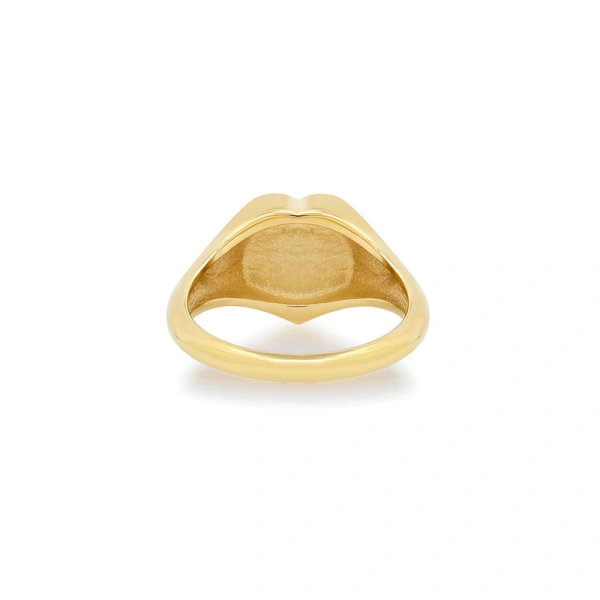 Jennifer Meyer Heart Signet Ring in 18K Yellow Gold | Fine Rings | Coveti