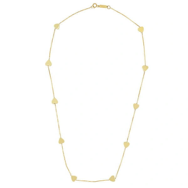 Jennifer Meyer Heart by the inch Necklace in 18K Yellow Gold | Fine Necklaces | Coveti