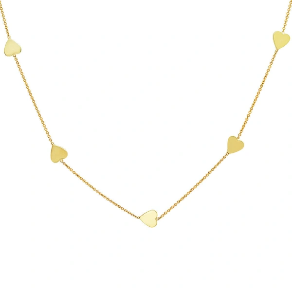 Jennifer Meyer Heart by the inch Necklace in 18K Yellow Gold | Fine Necklaces | Coveti