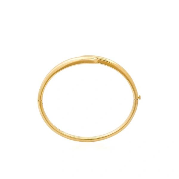 Jennifer Meyer Hinged Double Dome Bangle in 18K Yellow Gold | Fine Bracelets | Coveti