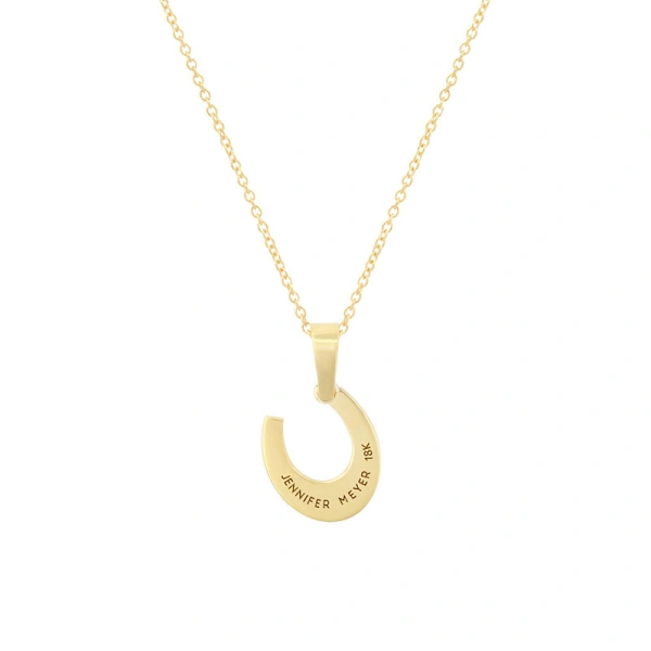 Jennifer Meyer Horseshoe Pendant Necklace with Diamond Accents in 18K Yellow Gold | Fine Necklaces | Coveti