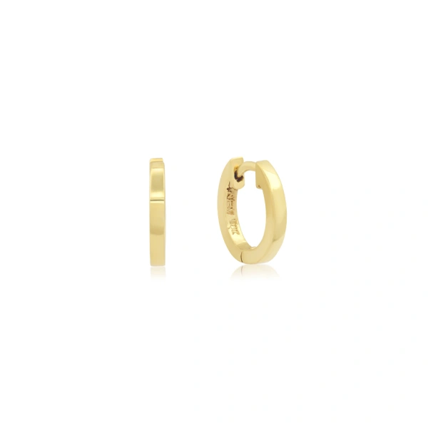 Jennifer Meyer Huggies in 18K Yellow Gold | Fine Earrings | Coveti