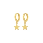 Jennifer Meyer Huggies with Mini Star Drop in 18K Yellow Gold | Fine Earrings | Coveti