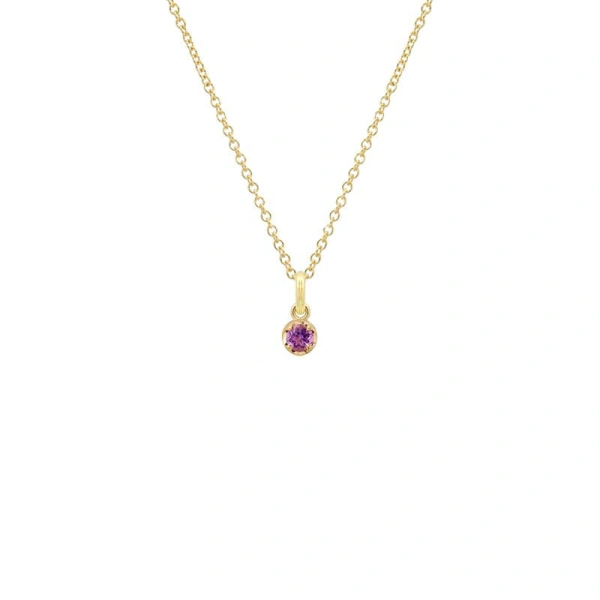 Jennifer Meyer Illusion Set Amethyst Pendant Necklace in 18K Yellow Gold | Fine Necklaces | Coveti