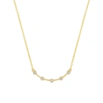 Jennifer Meyer Illusion Set Diamond Curved Stick Necklace in 18K Yellow Gold | Fine Necklaces | Coveti