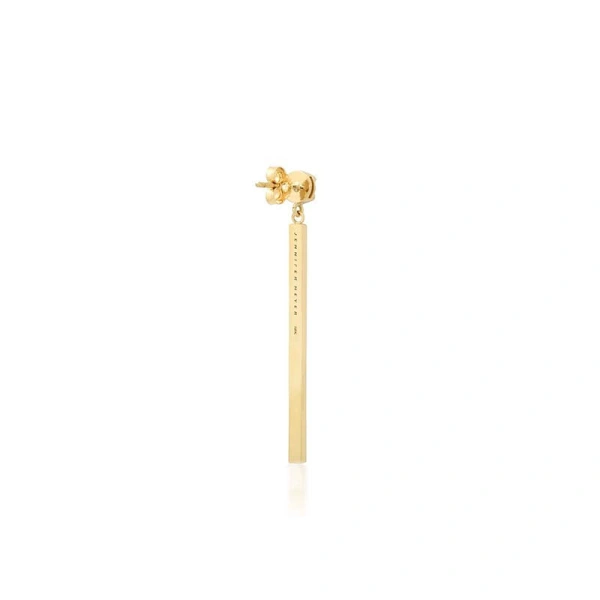 Jennifer Meyer Illusion Set Diamond & Diamond Stick Stud Earrings in 18K Yellow Gold | Fine Earrings | Coveti