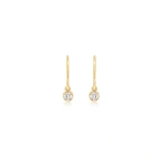 Jennifer Meyer Illusion Set Diamond Drop Earrings in 18K Yellow Gold | Fine Earrings | Coveti