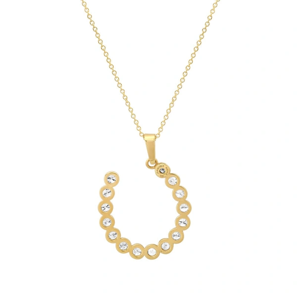 Jennifer Meyer Illusion Set Diamond Horseshoe Necklace in 14K Yellow Gold | Fine Necklaces | Coveti