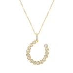 Jennifer Meyer Illusion Set Diamond Horseshoe Necklace in 14K Yellow Gold | Fine Necklaces | Coveti