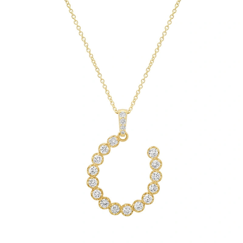 Jennifer Meyer Illusion Set Diamond Horseshoe Necklace in 14K Yellow Gold Jennifer Meyer Illusion Set Diamond Horseshoe Necklace in 14K Yellow Gold | Fine Necklaces | Coveti