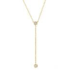 Jennifer Meyer Illusion Set Diamond Lariat in 18K Yellow Gold | Fine Necklaces | Coveti