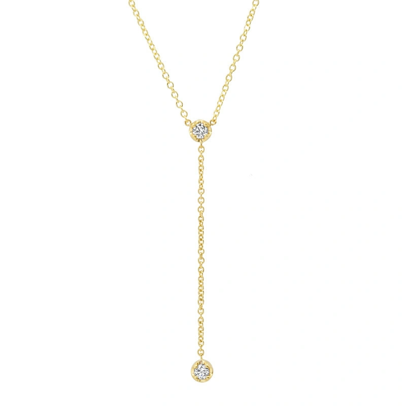 Jennifer Meyer Illusion Set Diamond Lariat in 18K Yellow Gold Jennifer Meyer Illusion Set Diamond Lariat in 18K Yellow Gold | Fine Necklaces | Coveti