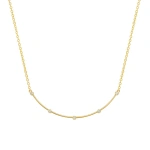 Jennifer Meyer Illusion Set Diamond Long Curved Stick Necklace in 18K Yellow Gold | Fine Necklaces | Coveti