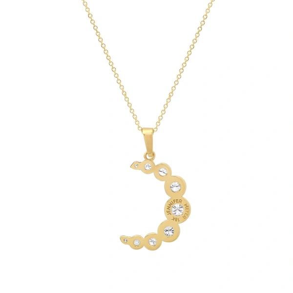 Jennifer Meyer Illusion Set Diamond Moon Necklace in 18K Yellow Gold | Fine Necklaces | Coveti