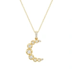 Jennifer Meyer Illusion Set Diamond Moon Necklace in 18K Yellow Gold | Fine Necklaces | Coveti