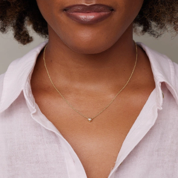 Jennifer Meyer Illusion Set Diamond Necklace in 18K Yellow Gold | Fine Necklaces | Coveti