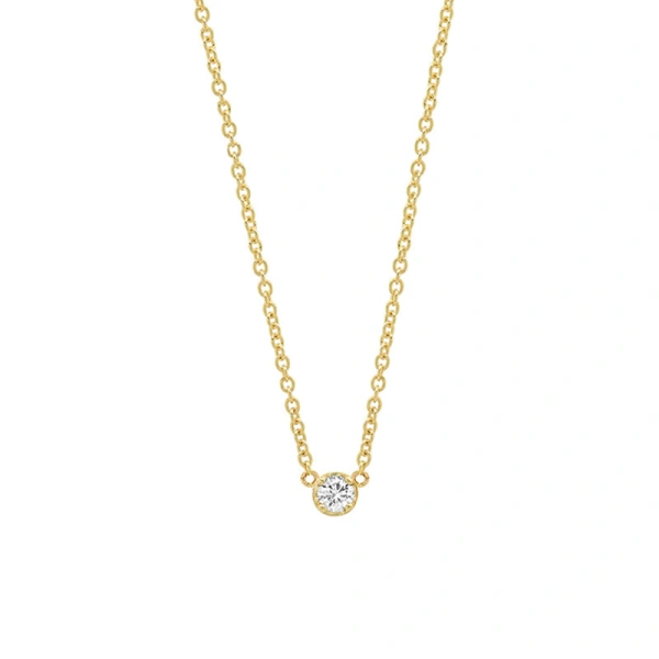Jennifer Meyer Illusion Set Diamond Necklace in 18K Yellow Gold | Fine Necklaces | Coveti