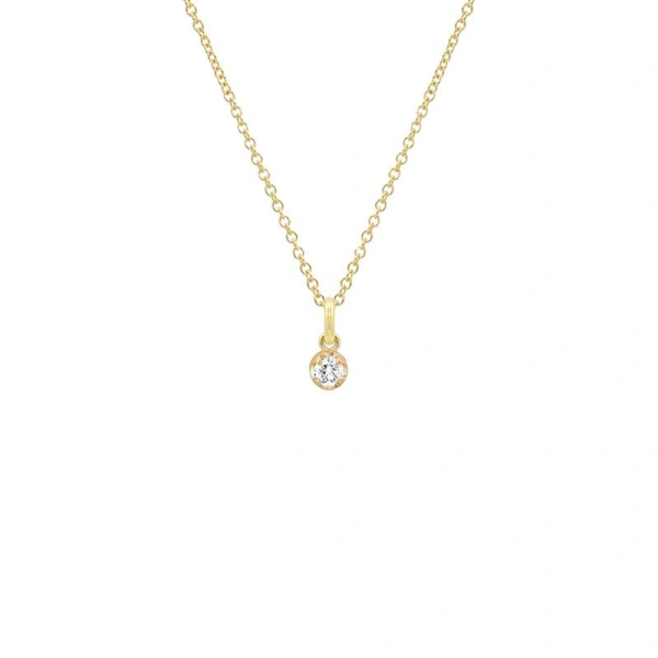 Jennifer Meyer Illusion Set Diamond Pendant Necklace in 18K Yellow Gold | Fine Necklaces | Coveti
