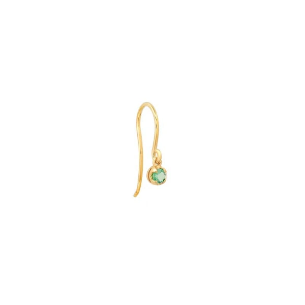Jennifer Meyer Illusion Set Emerald Drop Earrings in 18K Yellow Gold | Fine Earrings | Coveti