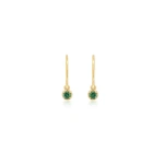 Jennifer Meyer Illusion Set Emerald Drop Earrings in 18K Yellow Gold | Fine Earrings | Coveti