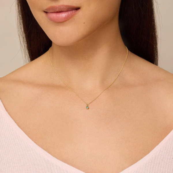 Jennifer Meyer Illusion Set Emerald Pendant Necklace in 18K Yellow Gold | Fine Necklaces | Coveti