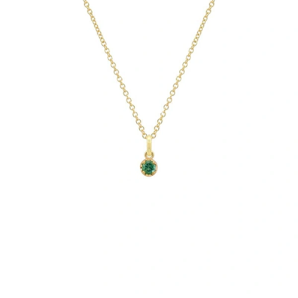 Jennifer Meyer Illusion Set Emerald Pendant Necklace in 18K Yellow Gold | Fine Necklaces | Coveti