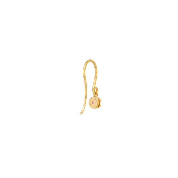 Jennifer Meyer Illusion Set Pink Sapphire Drop Earrings in 18K Yellow Gold | Fine Earrings | Coveti