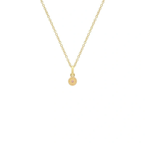 Jennifer Meyer Illusion Set Pink Sapphire Pendant Necklace in 18K Yellow Gold | Fine Necklaces | Coveti