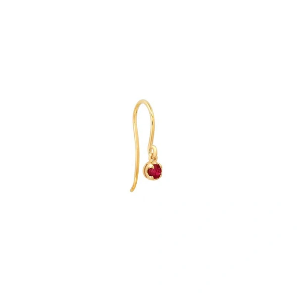 Jennifer Meyer Illusion Set Ruby Drop Earrings in 18K Yellow Gold | Fine Earrings | Coveti