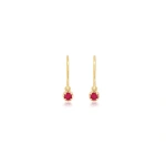 Jennifer Meyer Illusion Set Ruby Drop Earrings in 18K Yellow Gold | Fine Earrings | Coveti