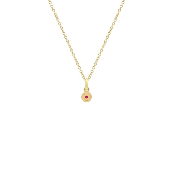 Jennifer Meyer Illusion Set Ruby Pendant Necklace in 18K Yellow Gold | Fine Necklaces | Coveti