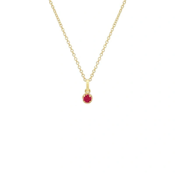 Jennifer Meyer Illusion Set Ruby Pendant Necklace in 18K Yellow Gold | Fine Necklaces | Coveti