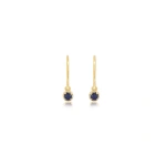 Jennifer Meyer Illusion Set Sapphire Drop Earrings in 18K Yellow Gold | Fine Earrings | Coveti