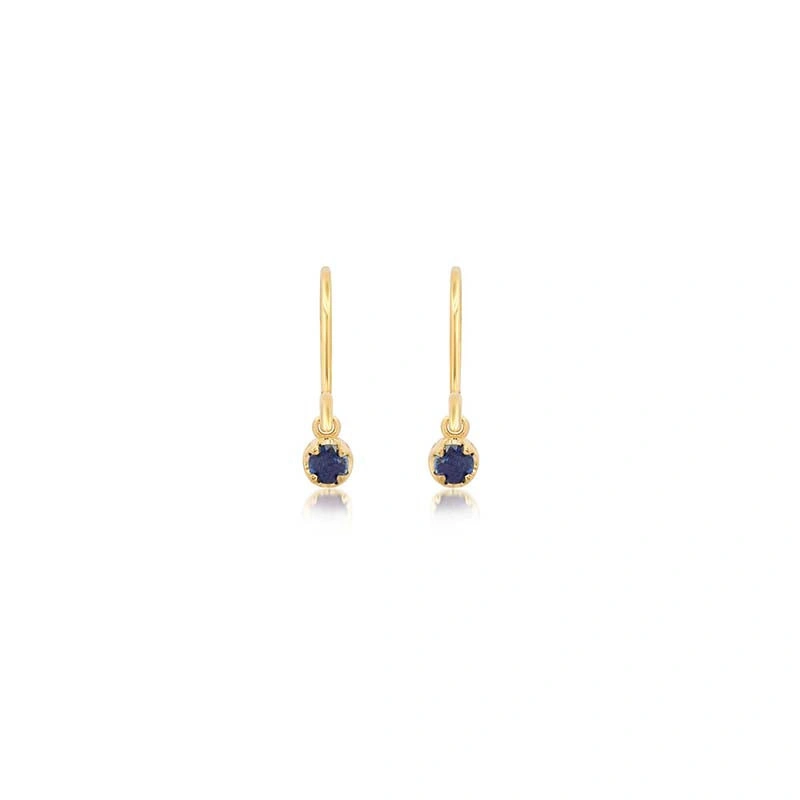 Jennifer Meyer Illusion Set Sapphire Drop Earrings in 18K Yellow Gold Jennifer Meyer Illusion Set Sapphire Drop Earrings in 18K Yellow Gold | Fine Earrings | Coveti