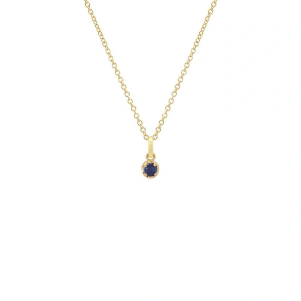 Jennifer Meyer Illusion Set Sapphire Pendant Necklace in 18K Yellow Gold | Fine Necklaces | Coveti