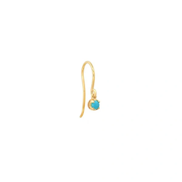 Jennifer Meyer Illusion Set Turquoise Drop Earrings in 18K Yellow Gold | Fine Earrings | Coveti