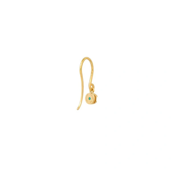 Jennifer Meyer Illusion Set Turquoise Drop Earrings in 18K Yellow Gold | Fine Earrings | Coveti