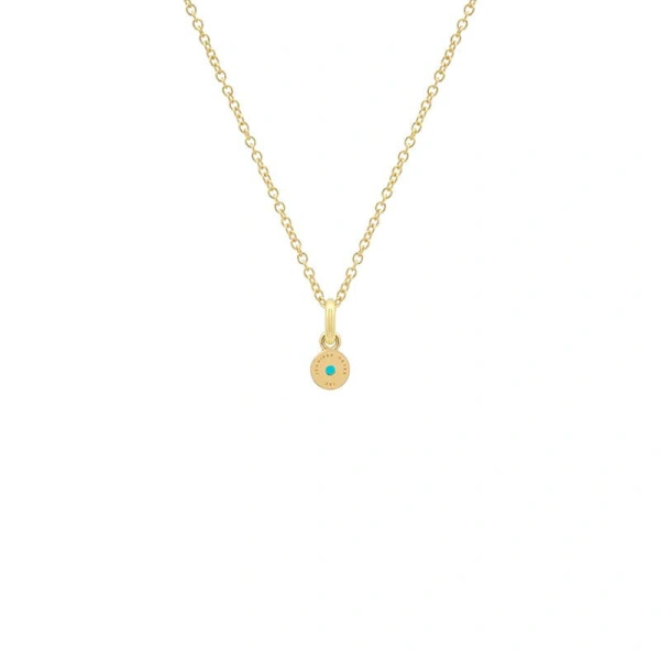 Jennifer Meyer Illusion Set Turquoise Pendant Necklace in 18K Yellow Gold | Fine Necklaces | Coveti