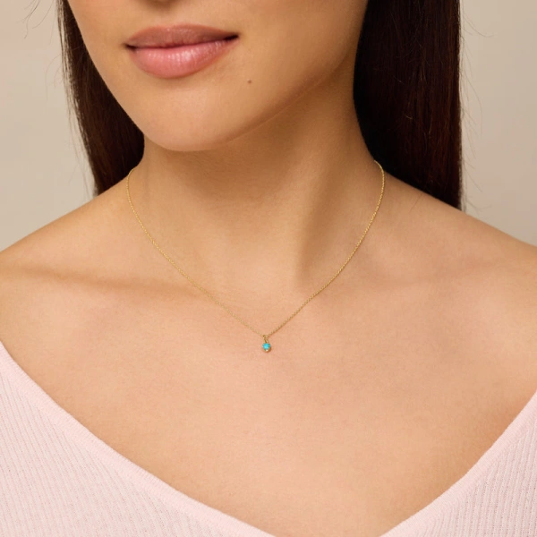 Jennifer Meyer Illusion Set Turquoise Pendant Necklace in 18K Yellow Gold | Fine Necklaces | Coveti