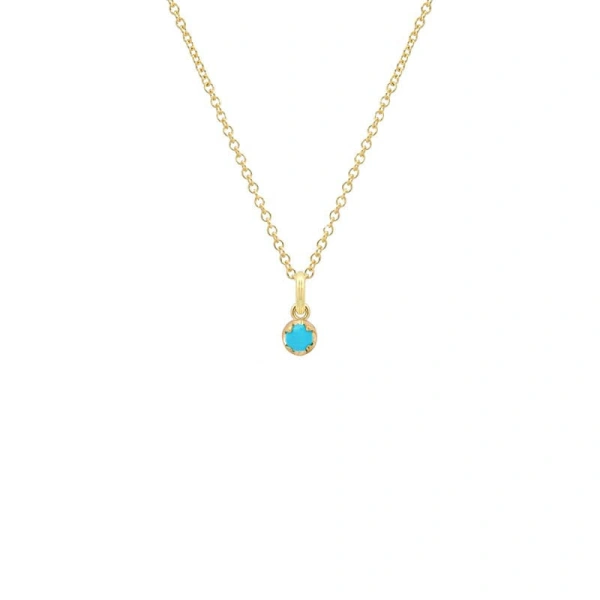 Jennifer Meyer Illusion Set Turquoise Pendant Necklace in 18K Yellow Gold | Fine Necklaces | Coveti