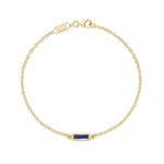 Jennifer Meyer Lapis Inlay Bar Bracelet in 18K Yellow Gold | Fine Bracelets | Coveti