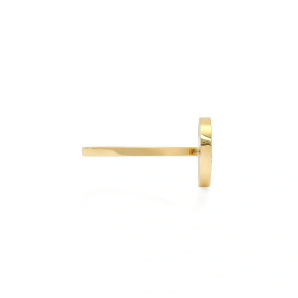 Jennifer Meyer Lapis Inlay Circle Ring in 18K Yellow Gold | Fine Rings | Coveti