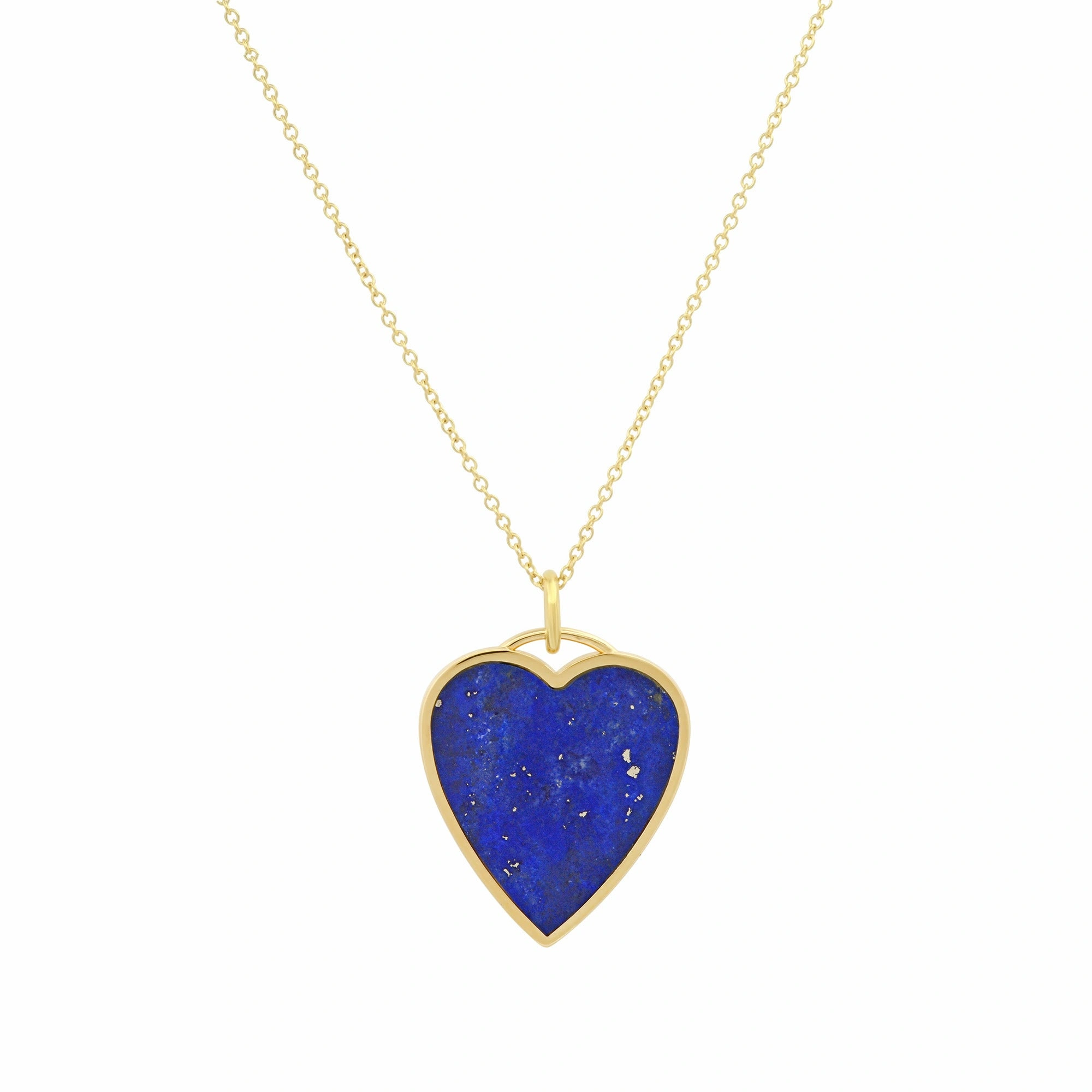 Jennifer Meyer Lapis Inlay Heart Necklace in 18K Yellow Gold Jennifer Meyer Lapis Inlay Heart Necklace in 18K Yellow Gold | Fine Necklaces | Coveti