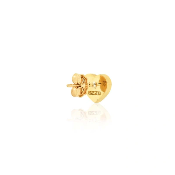Jennifer Meyer Lapis Inlay Heart Studs in 18K Yellow Gold | Fine Earrings | Coveti