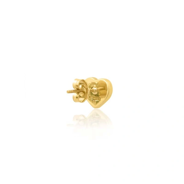Jennifer Meyer Lapis Inlay Heart Studs with Diamonds in 18K Yellow Gold | Fine Earrings | Coveti