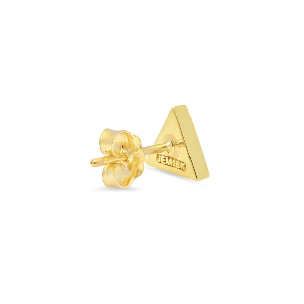 Jennifer Meyer Lapis Inlay Triangle Studs with Diamonds in 18K Yellow Gold | Fine Earrings | Coveti